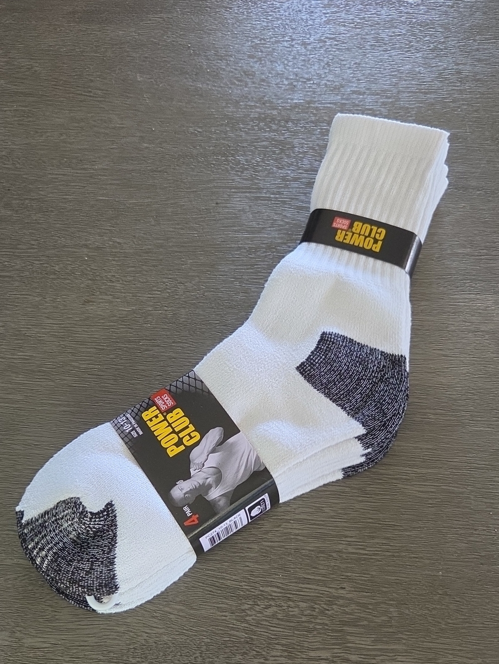 Men's Athletic Crew Socks - White with Black Accents
